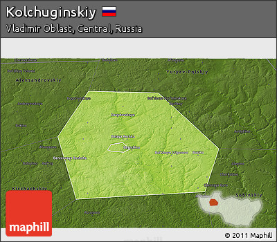 Physical 3D Map of Kolchuginskiy, darken