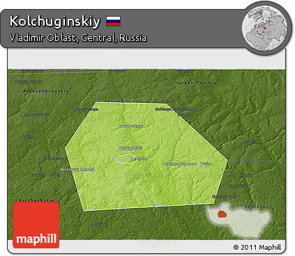 Physical 3D Map of Kolchuginskiy, darken