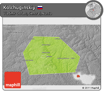 Physical 3D Map of Kolchuginskiy, desaturated