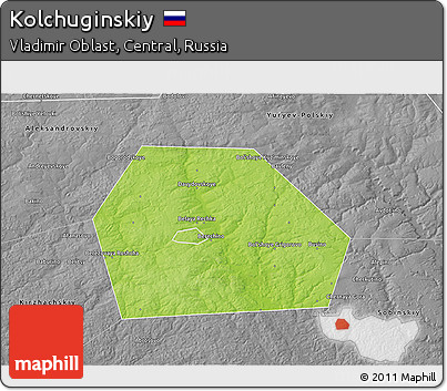 Physical 3D Map of Kolchuginskiy, desaturated