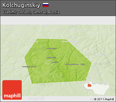 Physical 3D Map of Kolchuginskiy, lighten
