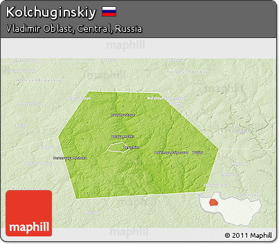 Physical 3D Map of Kolchuginskiy, lighten