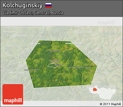 Satellite 3D Map of Kolchuginskiy, lighten