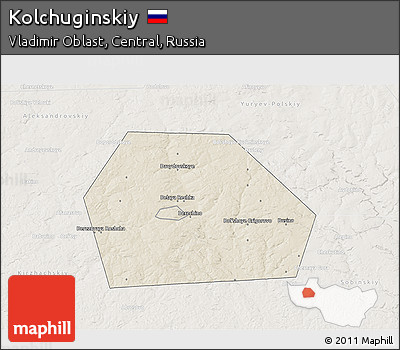 Shaded Relief 3D Map of Kolchuginskiy, lighten