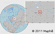 Gray Location Map of Kolchuginskiy, hill shading