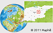 Physical Location Map of Kolchuginskiy, highlighted grandparent region