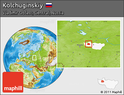 Physical Location Map of Kolchuginskiy, highlighted parent region