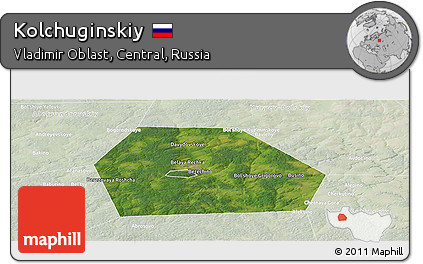 Satellite Panoramic Map of Kolchuginskiy, lighten