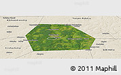 Satellite Panoramic Map of Kolchuginskiy, shaded relief outside