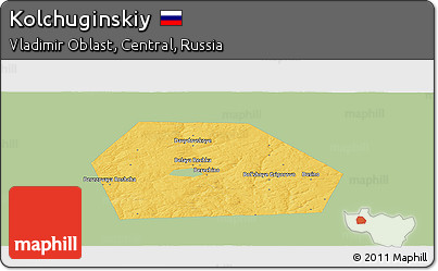 Savanna Style Panoramic Map of Kolchuginskiy, single color outside