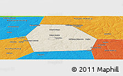 Shaded Relief Panoramic Map of Kolchuginskiy, political outside