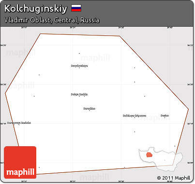 Classic Style Simple Map of Kolchuginskiy, cropped outside