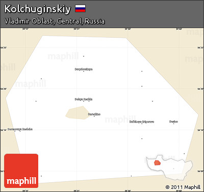Classic Style Simple Map of Kolchuginskiy, single color outside