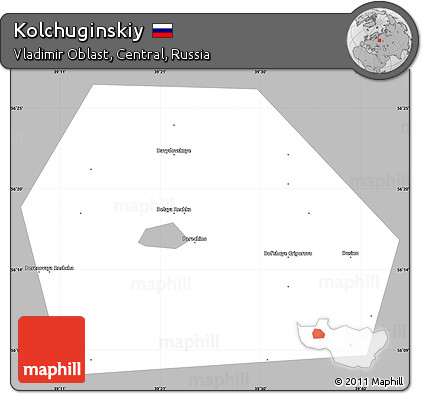 Gray Simple Map of Kolchuginskiy, single color outside