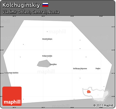 Gray Simple Map of Kolchuginskiy, single color outside