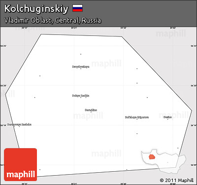 Silver Style Simple Map of Kolchuginskiy, cropped outside