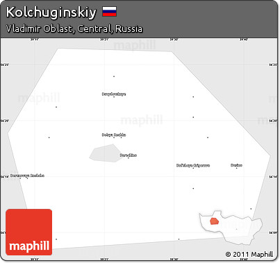 Silver Style Simple Map of Kolchuginskiy, single color outside