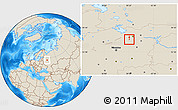 Shaded Relief Location Map of Rostov