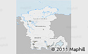 Gray 3D Map of Eastern Siberia, single color outside