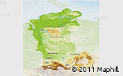 Physical 3D Map of Eastern Siberia, lighten