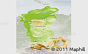 Physical 3D Map of Eastern Siberia, lighten, semi-desaturated
