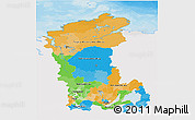 Political 3D Map of Eastern Siberia, single color outside