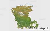 Satellite 3D Map of Eastern Siberia, cropped outside