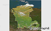 Satellite 3D Map of Eastern Siberia, darken