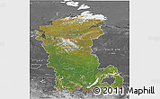Satellite 3D Map of Eastern Siberia, desaturated