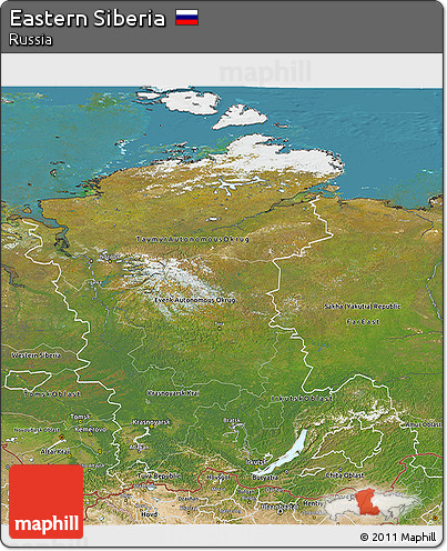 Satellite 3D Map of Eastern Siberia