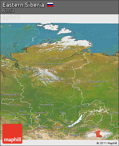 Satellite 3D Map of Eastern Siberia