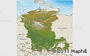 Satellite 3D Map of Eastern Siberia, shaded relief outside