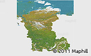Satellite 3D Map of Eastern Siberia, single color outside