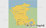 Savanna Style 3D Map of Eastern Siberia, single color outside