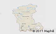 Shaded Relief 3D Map of Eastern Siberia, cropped outside