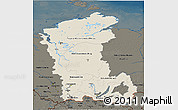 Shaded Relief 3D Map of Eastern Siberia, darken