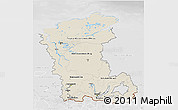 Shaded Relief 3D Map of Eastern Siberia, lighten, desaturated