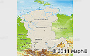 Shaded Relief 3D Map of Eastern Siberia, physical outside