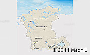 Shaded Relief 3D Map of Eastern Siberia, single color outside