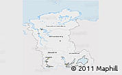 Silver Style 3D Map of Eastern Siberia, single color outside