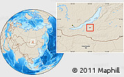 Shaded Relief Location Map of Ulan-Ude