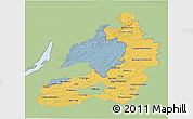 Savanna Style 3D Map of Chita Oblast, single color outside