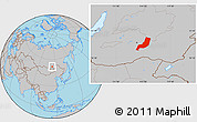 Gray Location Map of Karymskiy