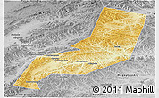 Physical Panoramic Map of Karymskiy, desaturated