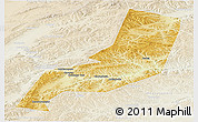 Physical Panoramic Map of Karymskiy, lighten