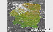Satellite 3D Map of Evenk Autonomous Okrug, desaturated
