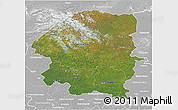 Satellite 3D Map of Evenk Autonomous Okrug, lighten, desaturated
