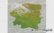 Satellite 3D Map of Evenk Autonomous Okrug, lighten, semi-desaturated