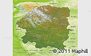 Satellite 3D Map of Evenk Autonomous Okrug, physical outside
