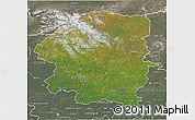 Satellite 3D Map of Evenk Autonomous Okrug, semi-desaturated